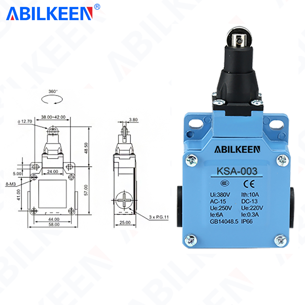 Limit Switch Cnc - ABILKEEN KSA-003 Push Plunger 2NO+2NC Terminal