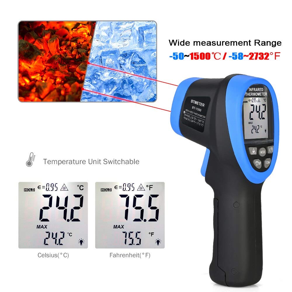 -50℃ to 1500℃ Laser Thermomete - Industrial Laser Thermometer Gun review and price