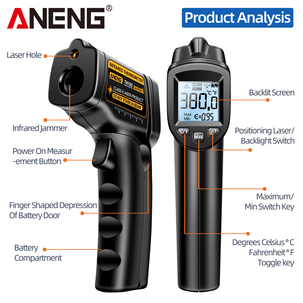 Infrared Laser Thermometer Ind - Industrial Laser Thermometer Gun review and price