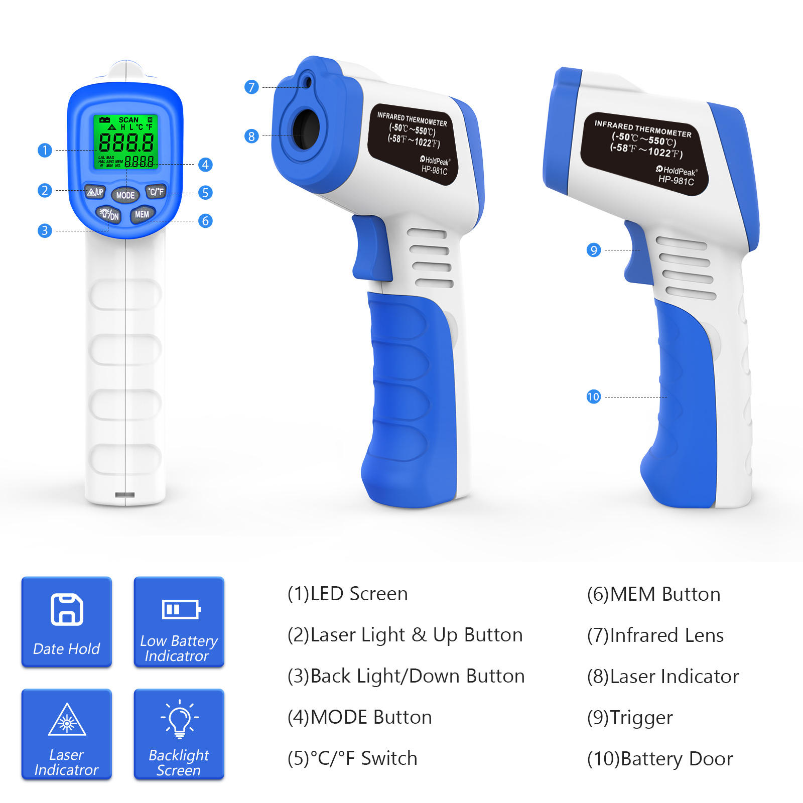 Infrared Thermometer -50℃~550℃ - Industrial Laser Thermometer Gun review and price