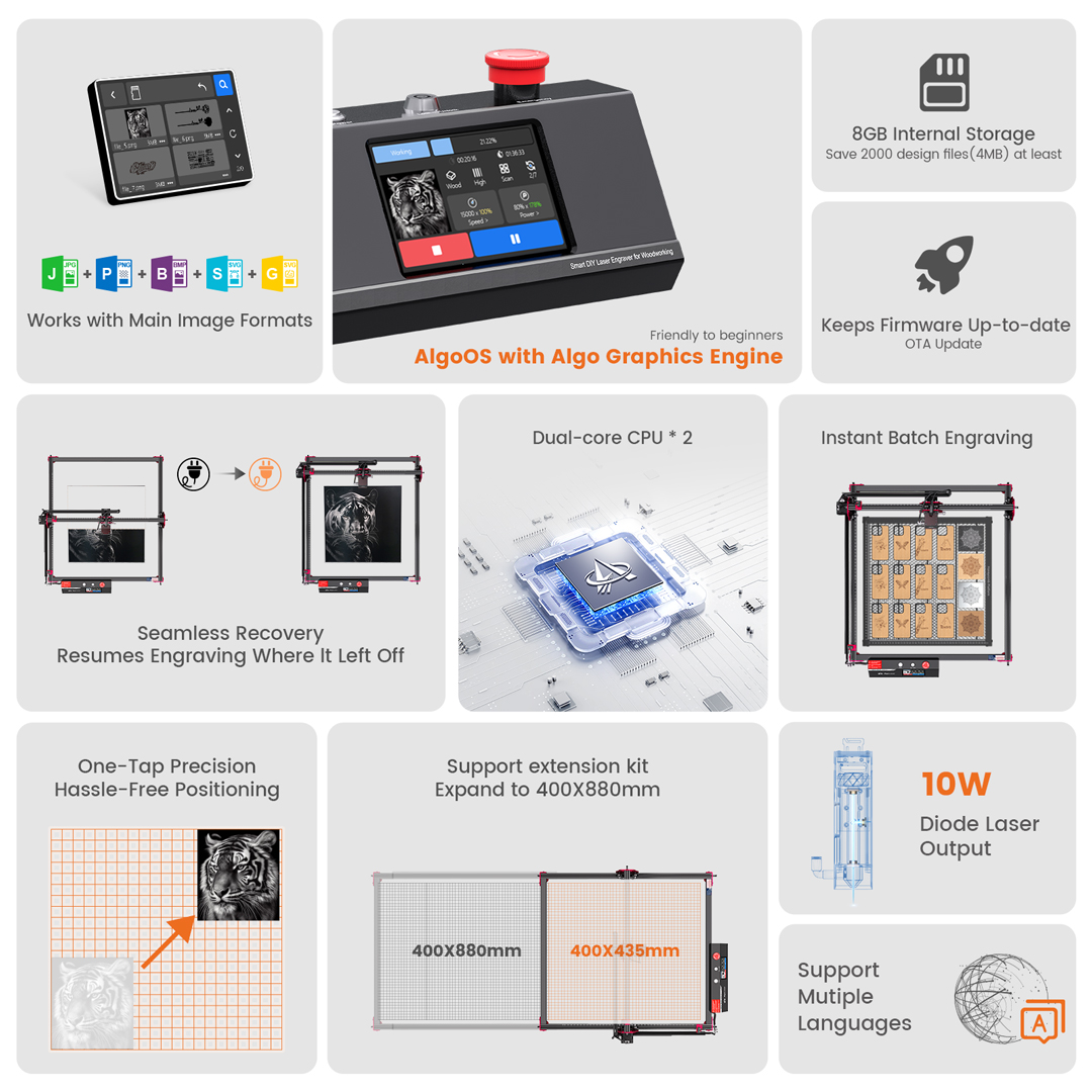 AlgoLaser DIY KIT MK2 10W Lase - Industrial Laser Engraver review and price