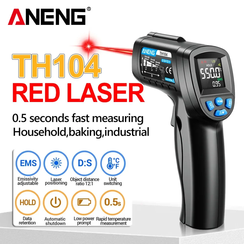 ANENG TH104 Infrared Handheld  - Industrial Laser Thermometer Gun review and price